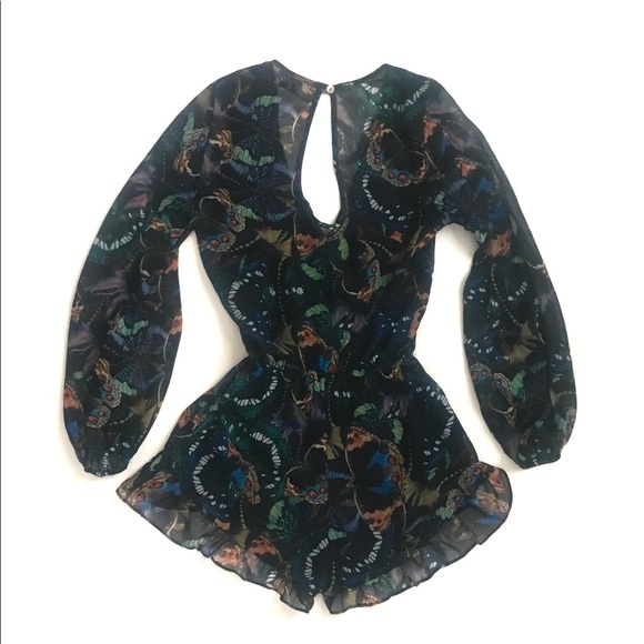 Show Me Your MuMu Black Butterfly Print Romper - Picture 5 of 14